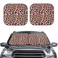 thumbnail image 2 of Honeii Leopard Print Foldable Car Sun Shade for Windshield, 2-Piece UV Protection Shade, Protects Car Interior, Ideal for Cars, Trucks, SUVs-Large, 2 of 6