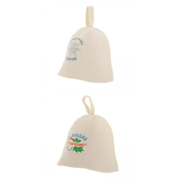 Juego de 2 gorros de sauna de fieltro de lana para mujer y hombre, rusos, para baños públicos, unisex. CD