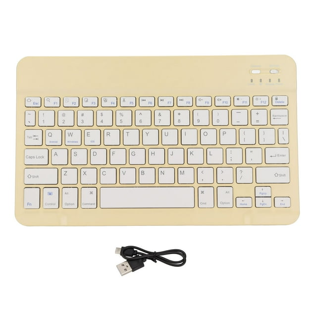 Función de pantalla de bloqueo de teclado inalámbrico, conexión estable portátil pequeña, batería de larga duración, miniteclado inalámbrico para PC, color amarillo