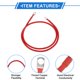 thumbnail image 4 of 1 Pc Cable de Inversor de Batería 6 AWG Gauge 3.5FT 5/16" Terminal Cable de Batería Universal para Automóvil Vehículo Barco RV Solar Cobre Estañado Rojo, 4 of 7