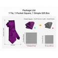 thumbnail image 5 of HISDERN Paisley Ties for Men Solid Tie Handkerchief Floral Men's Necktie & Pocket Square Set,Purple-B, 5 of 13