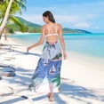 thumbnail image 7 of FORMRS Womens Long Sarong Beach Wrap Semi-Sheer Bikini Skirt Bathing Swimsuit Cover Up, Pink Seaside, 7 of 7