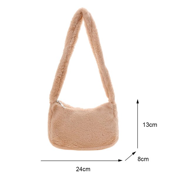 Bolsa de hombro para axilas de felpa suave a la moda para mujer, con estampado de cerezas Ndcxsfigh Para Estrenar