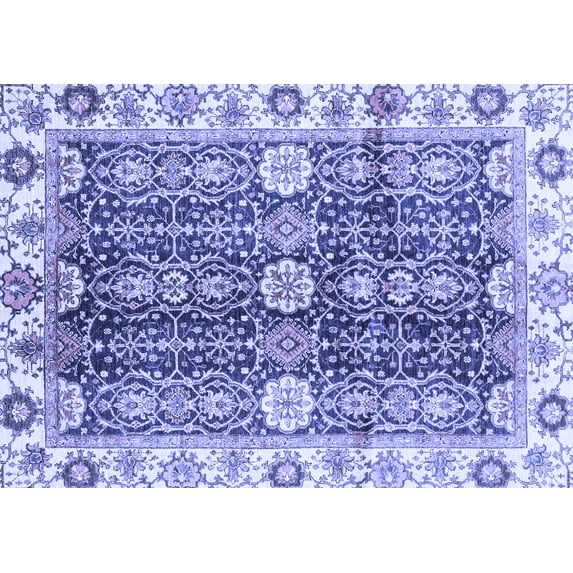 Ahgly Company Machine Washable Indoor Rectangle Abstract Blue Modern Area Rugs, 4' x 6'