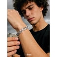 thumbnail image 3 of PROSTEEL Silver Cuban Bracelet for Men Thick Curb Link Chain 13MM 9 Inch Stainless Steel Wrist Bracelets Birthday Father Day Jewelry Gifts, 3 of 9