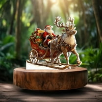 Christmas Decor under $5! Yannianjz Reindeer Santa Claus Acrylic Tabletop Decor, Christmas Elk Figurine for Shelf Mantel, Holiday Gift for Home Office Celebration
