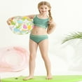 thumbnail image 6 of GYRATEDREAM Girl's 2 Piece Swimsuit Sport High Waist Teen Kids Bikini Set Bathing Suit Swimwear for 8-9Y Green, 6 of 8