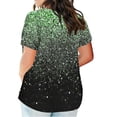 thumbnail image 3 of Blouses pour Femmes, Hauts Grande Taille pour Femmes Blouse à Col en V Blouse Décontractée Ample d'Été à Manches Courtes, 3 of 5