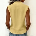 thumbnail image 5 of Jinhomg Women's V Neck Tank Tops Sleeveless Polos Shirts Henley Loose Fit Cute Summer Tees 2026 Fashion Trendy Clothes Yellow M, 5 of 6