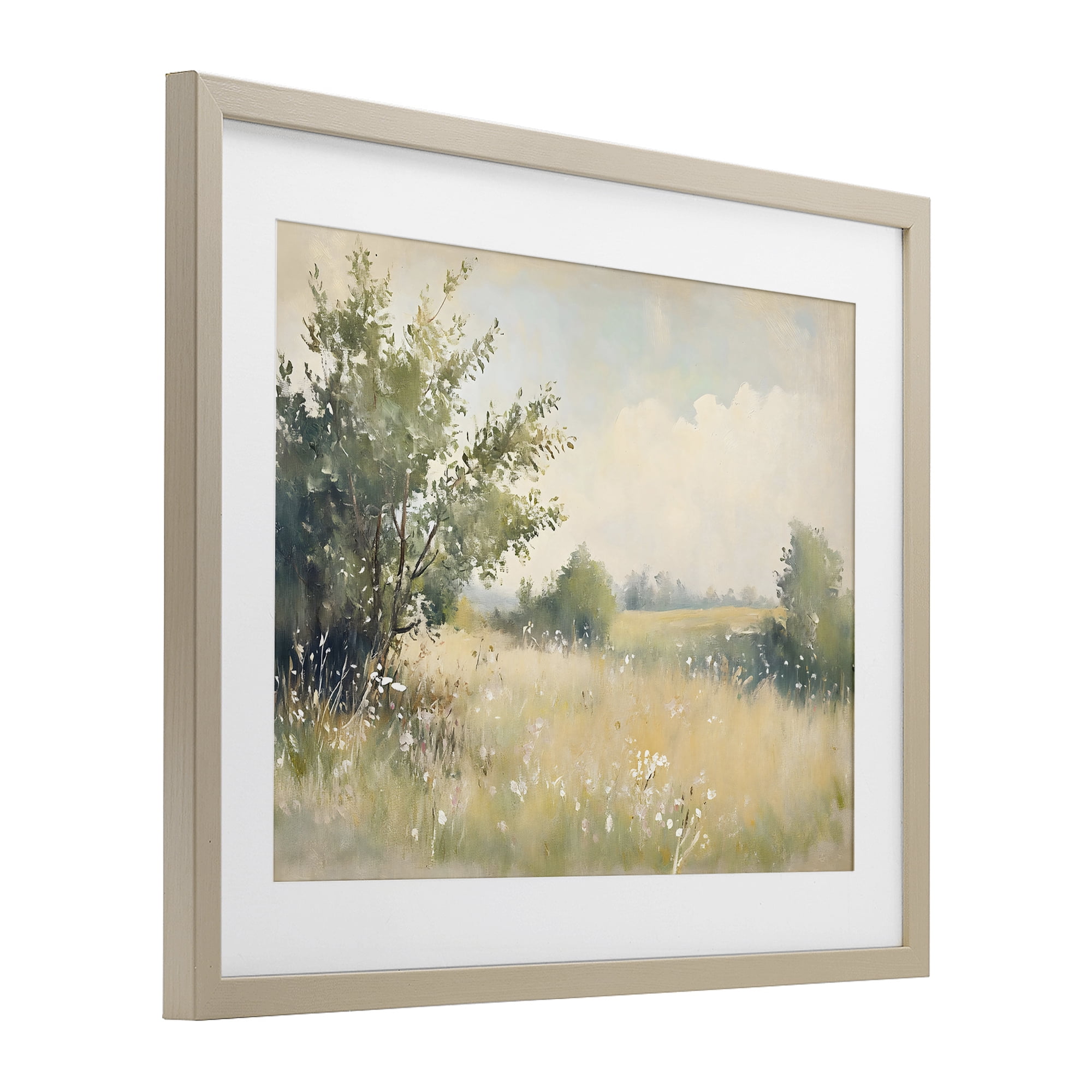Stupell Industries Summer Meadow in Soft Light Birch Framed Print Under Glass, design by Creative Studio
