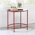 thumbnail image 5 of Home Square Keefer Contemporary Black Glass Top Side Table in Red - Set of 2, 5 of 5