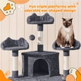 thumbnail image 3 of Yaheetech 76.4" Cat Tree Tower with 3 Condos and 2 Baskets, Dark Gray, 3 of 8