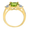 thumbnail image 3 of Mauli Jewels Rings for Women 2.15 Carat Diamond And Cushion Cut Peridot Ring 4-prong 14K Yellow Gold, 3 of 6