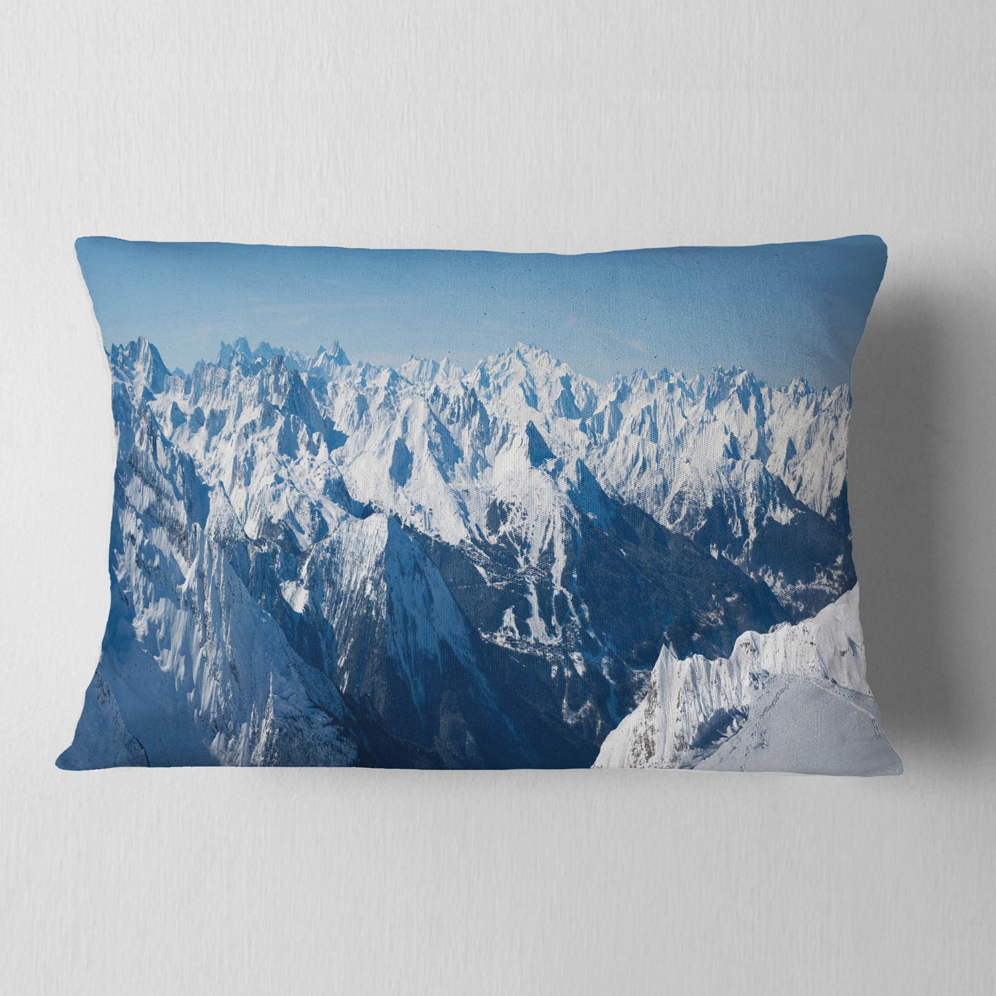 Designart French Alps Panorama - Photography Throw Pillow - 12x20