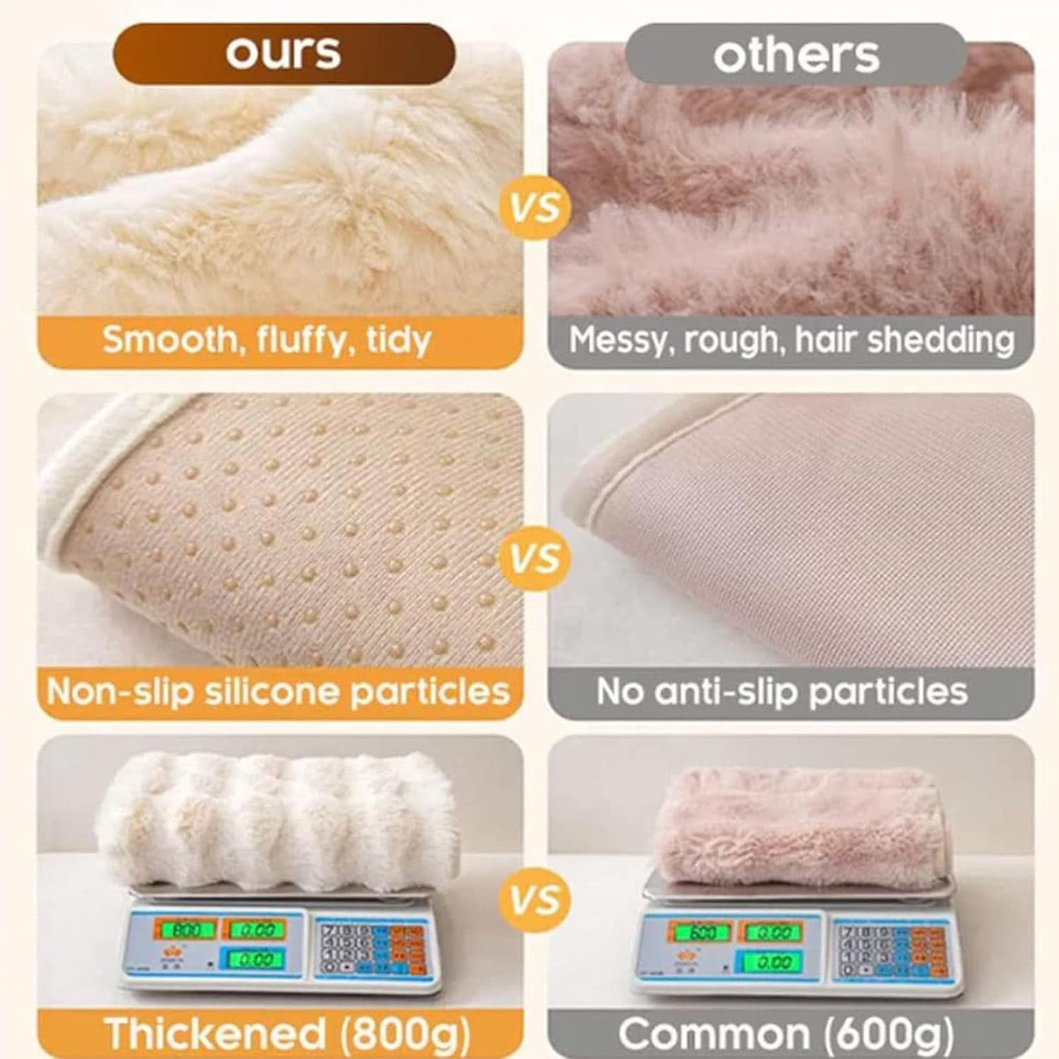 Thick Rabbit Plush Sofa Covers,Non Slip Faux Fur Sofa Cover for Living Room, Furniture Protector Fluffy Slipcovers for L Shape Sectional Sofa Slipcover