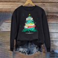 thumbnail image 4 of Penkiiy Christmas Tree Sweatshirts Women Pine Tree Print Shirts Nature Lover Gift Casual Tee Long Sleeve Xmas Pullover M Black, 4 of 6