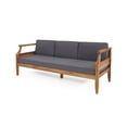 thumbnail image 2 of Sloane Acacia Wood Outdoor 3 Seater Sofa, Teak and Dark Gray, 2 of 8