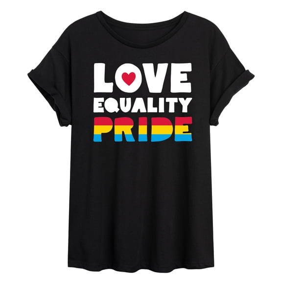 Instant Message - Love Equality Pride - Juniors Oversized Graphic T-Shirt