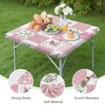 thumbnail image 4 of Elastic Border Floral Tablecloth for Kitchen Use, Durable Square Polyester for Daily Meals, 34x34 Inch, 4 of 6