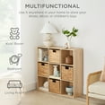 thumbnail image 5 of Best Choice Products 9-Cube Bookshelf, 11in Display Storage Organizer w/ 3 Removable Back Panels - Light Oak, 5 of 9
