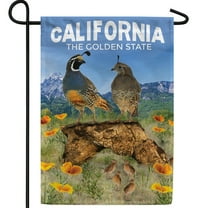 America Forever California State Garden Flag- 12.5 x 18 inches - California Quail Family USA Regional Yard Outdoor Decorative Double Sided Flag