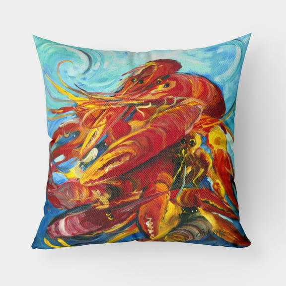 Carolines Treasures JMK1264PW1818 Crawfish Canvas Fabric Decorative Pillow  18H x18W multicolor