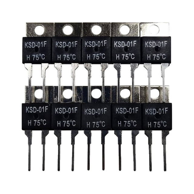 MesaSe 10Pcs KSD-01F Thermostat Temperature Sensor 40~130 Degree Normally Open (h Type) Thermal Switch