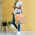 thumbnail image 4 of FORMRS Womens Canvas Tote Bag with Zipper Inner Pocket Shoulder Handbag, Abstract Floral Art, 4 of 7