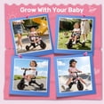 thumbnail image 5 of JoyStone 7 in 1 Foldable Tricycle for Toddlers with Adjustable Canopy, Detachable Backrest, Adjustable Seat and Handle and Parental Control Handle, Balance Bike for 1-4 Year Old Boys and Girls, Pink, 5 of 13