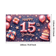 thumbnail image 2 of Yatrandify Pink Theme Happy Birthday Banner Decorative Stars Balloons Cake for Birthday Party Indoor Celebration, 2 of 7