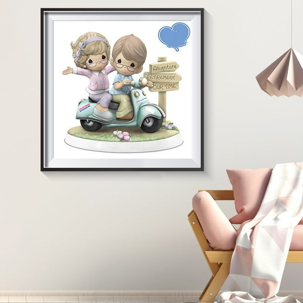 Cuadros Decorativos Ciclismo parejas jóvenes taladro redondo completo mosaico diamante pintura diamantes de imitación artesanías Ndcxsfigh Nuevos Originales