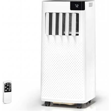 FREE VILLAGE Portable Air Conditioners,8,000 BTU Portable AC Unit with Cool Up to 350 Sq.ft,Fan & Dry Modes/Fast Cooling/Remote Control/24Hrs Timer for Bedroom/Apartments/Indoor Rooms,White