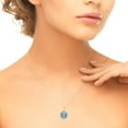 thumbnail image 4 of Mauli Jewels Engagement Necklace for Women 1.06 Carat Brilliant Cut Round-Shape Gemstone And Diamond Pendant 4 prongs 10K Yellow Gold With 18'' Rope Chain|Silver Chain, 4 of 6