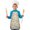 Princess and Flower, variant on Princess and Flower Beige Pattern Teens Aprons, Adjustable Neck Strap, Toddler & Teens Aprons for Cooking & Baking, 19x23.6 Inches