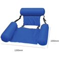 thumbnail image 3 of Foldable Backrest Float Row Pool Hammock Summer Inflatable Foldable Floating Row Chair Swimming Pool Water Sports Hammock，Sapphire Blue, 3 of 6