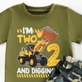 thumbnail image 4 of Ymyiu Boy Summer Outfits Toddler Baby Boy Summer Outfit T-Shirts Top Shorts Set Infant Boy Summer Clothes 3T 4T (Dark Green,3-4 Years), 4 of 4
