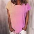 thumbnail image 1 of Chemises à Manches Courtes pour Femmes Hauts d'Été Tendance 2023 T-Shirt Tunique Décontracté Dégradé, 1 of 5