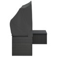 thumbnail image 2 of vidaXL Sofa de Jardin 3 Places avec Toit et Repose-Pieds Noir en Rotin Poly, 2 of 5