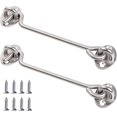 thumbnail image 1 of HUGFEGWE Stainless Steel Hook and Eye Door Latch Cabin Lock Window Catch Door Gate Locker 4-Inch (2 Pack) U2536-16282, 1 of 2