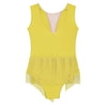 thumbnail image 5 of Aislor Kids Girls Sparkly Rhinestone Tassel Latin Skating Gymnastic Modern Jazz Ballroom Dance Leotard Yellow 10, 5 of 7