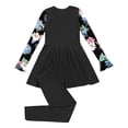 thumbnail image 4 of HULIJA Kids Girls 2pcs Swimsuit Long Sleeve Print Dress with Pants UPF 50+ Rash Guard Swimwear Black 12, 4 of 4