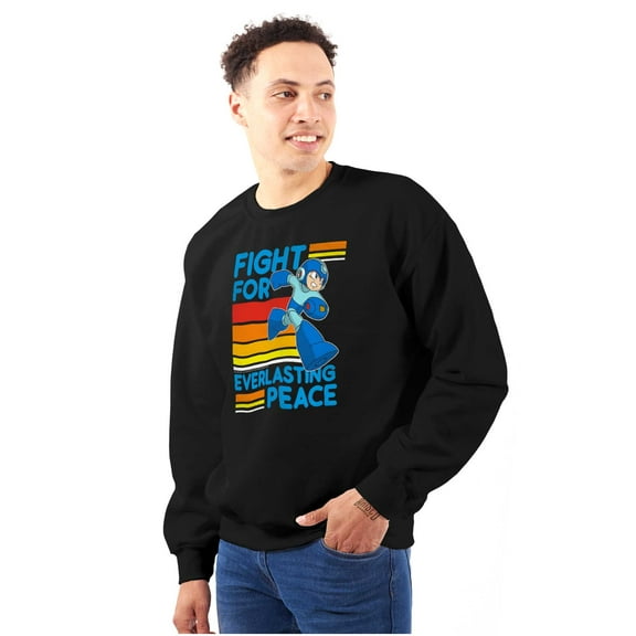Mega Man 90s Gamer Anime Character Sweatshirt for Men or Women Brisco Brands S