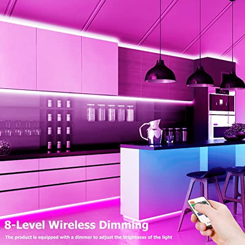 Galgreen Neon Rope Lights, 16.4ft Rope Lights with Dimmable Remote and Adapter, Waterproof Flexible Smart Led Strip Lights for Bedroom, Super Bright, DIY Neon Sign, Indoors Outdoors Wall Decor, Pink