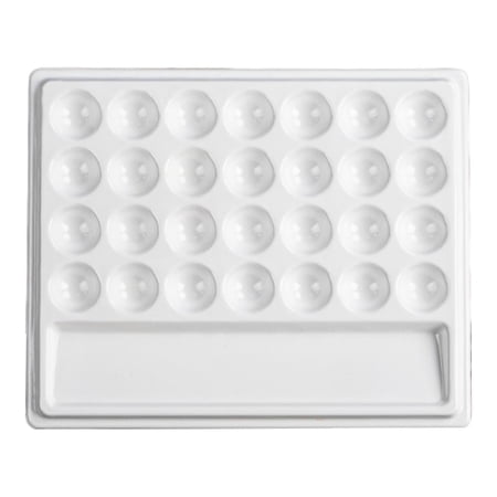 Sharprepublic 28 Well 7.28x5.91" Watercolor Paint Palette for Gouache Artist Professionals Without Lid