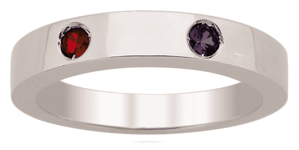 Personalized Bezel set Birthstone ring in 10k Gold by Jewlster