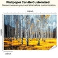 thumbnail image 3 of Peel and Stick Wallpaper Autumn Birch Forest Golden Grass Cloudy Sky Modern Art Wall Mural Decor Self Adhesive and Removable 100in x 144in, 3 of 8