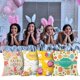 thumbnail image 1 of Funda de cojín de lino con estampado de Pascua Fiudx 4 piezas, 1 of 7