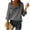 Gray, variant on Plus Size Sweaters for Women 3/4 Sleeve Half Button Mock Neck Ruffle Trim Knit Pullover Jumper Tops Loose Casual Sweaters(Yellow,Large)