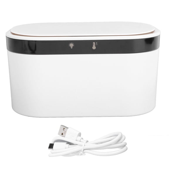 BOKYAN Portable USB Baby Wipe Warmer with Night Light, Constant Temperature Heater, 5.91x8.27x5.12 in, White