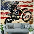 thumbnail image 4 of Orinice  Motocross Dirt Bike American Flag Tapestry Wall Art Wall Hanging Tapestry Wall Tapestry Home Decorations for Bedroom Dorm Living Room Kitchen  50x40inch, 4 of 6
